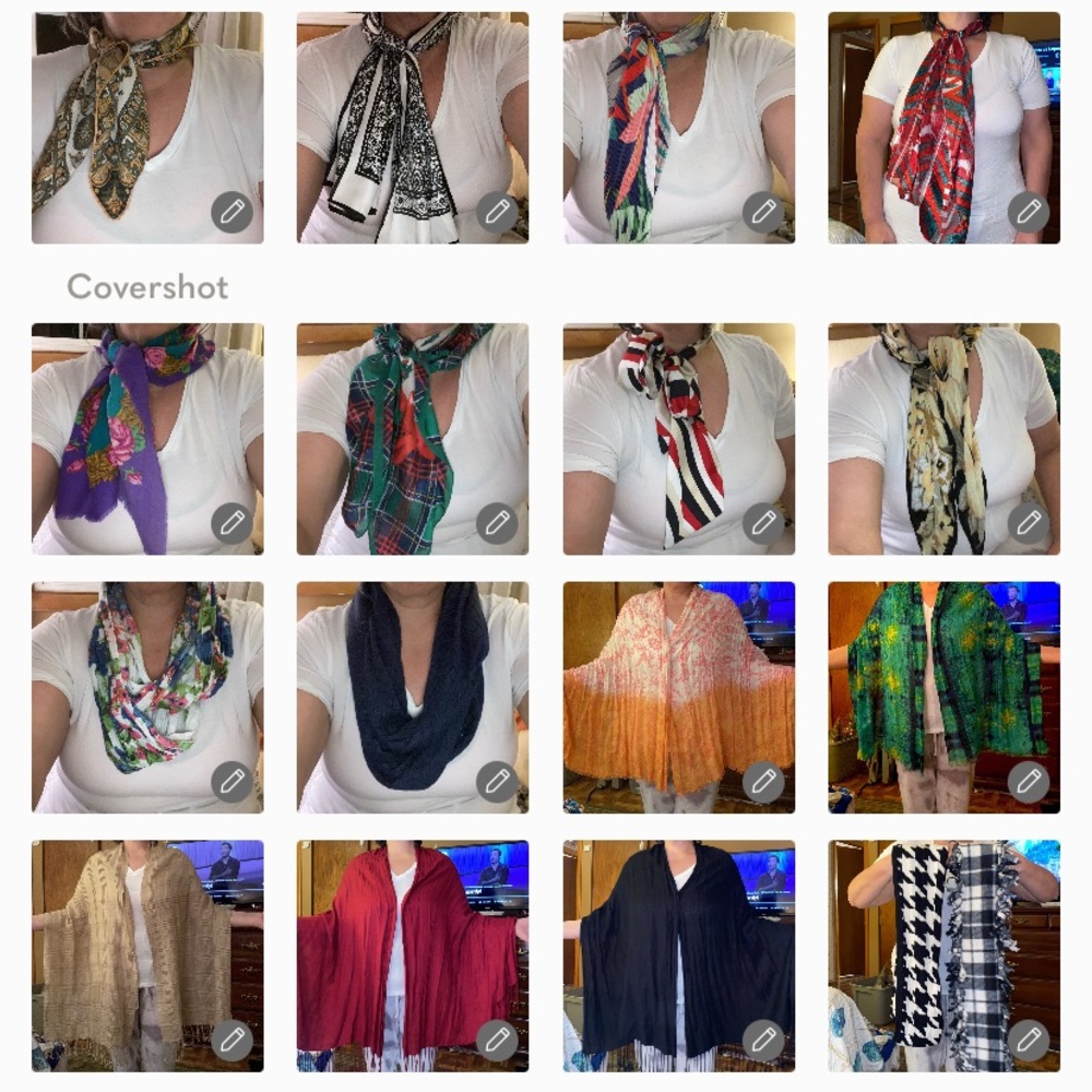 17 Scarves- Various Silk,Designer,Infinity,Pashminas,Winter,X-mas,Gap, Zara…